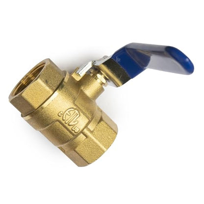 3/4 Inch Brass Ball Valve, Full Port Heavy Duty Gas Shut Off Valve NPT, for Natural Gas & Propane (NG & LPG), with Blue Locking Handle, Industrial Commercial Use