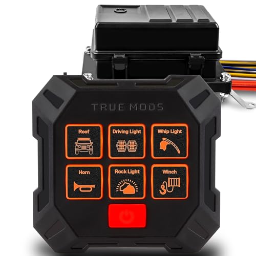 True MODS 12V Wireless Switch Panel Controller, 6 Gang Waterproof Relay Box - style: Prewired Fuse/Relay Kit + Switch Box