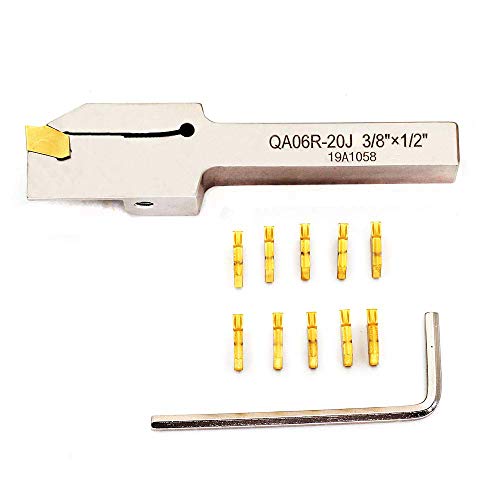 OSCARBIDE 3/8"x1/2" Lathe Parting Grooving Holder QA06R-20J 10 Inserts