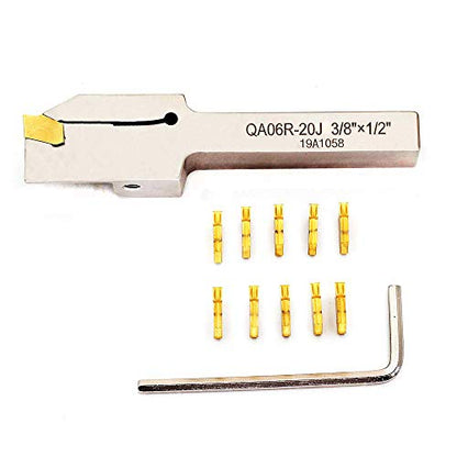 OSCARBIDE 3/8"x1/2" Lathe Parting Grooving Holder QA06R-20J 10 Inserts