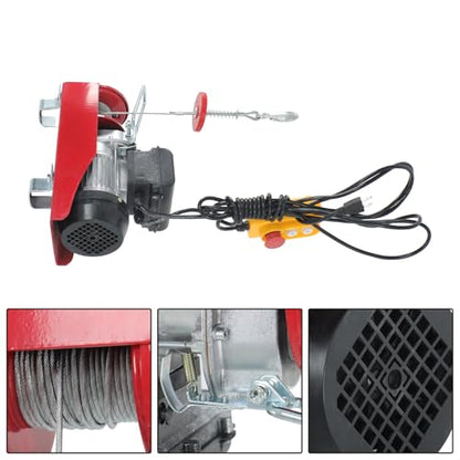 waltyotur 440lbs Electric Hoist with 14ft Wired Remote Control, Electric Hoist 110 Volt with 40ft Single Cable Lifting Height & Pure Copper Motor