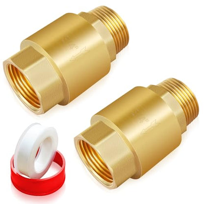 Boltigen 3/4" Brass Check Valve, NPT Spring One-Way Backflow Preventer - size: 3/4" Female * 3/4'' Male