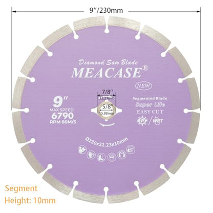9 inch General Purpose Segmented Diamond Saw Blade for Concrete Masonry Brick Block Stone - style: 9''