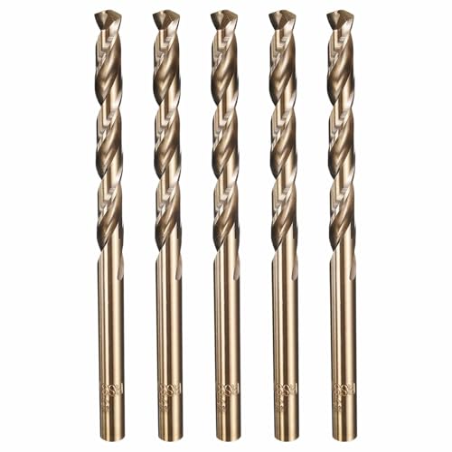 5pcs Drill Bit 5mm Diameter M35 5% Cobalt HSS for Metal - size: 5mm