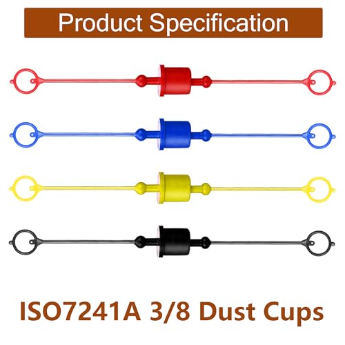 3/8" Hydraulic Fitting Caps and Plugs 8PCS Hydraulic Dust Caps - size: 3/8