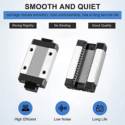 MGN9 350mm Linear Rail Guide Miniature Linear Slide Guide Rail with MGN9H Bearing Block for DIY 3D Printing (MGN9H-350mm 1pcs) - color: MGN9H Black, size: 350mm