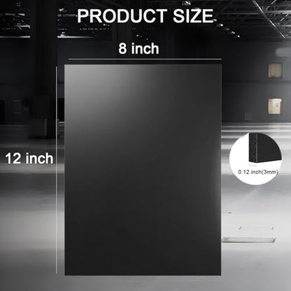 ABS Plastic Sheet 1/8 Inch Thick - 3PACK 12" x 8" Black Rigid ABS Board Impact Resistant Heat Moldable ABS Plastic Panel for Industrial DIY Projects, Home Decor, Handicrafts - (Frosted & Smooth) - size: 12x8x1/8 inch