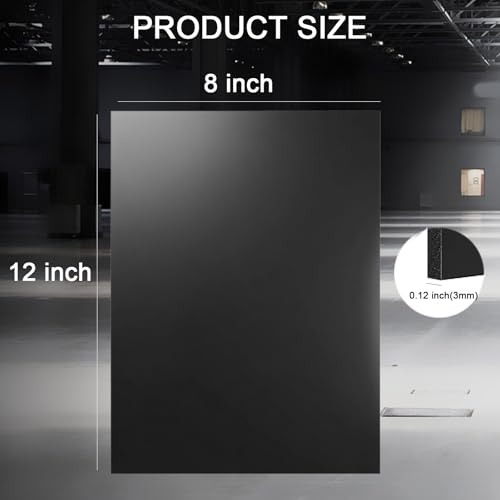 ABS Plastic Sheet 1/8 Inch Thick - 3PACK 12" x 8" Black Rigid ABS Board Impact Resistant Heat Moldable ABS Plastic Panel for Industrial DIY Projects, Home Decor, Handicrafts - (Frosted & Smooth) - size: 12x8x1/8 inch