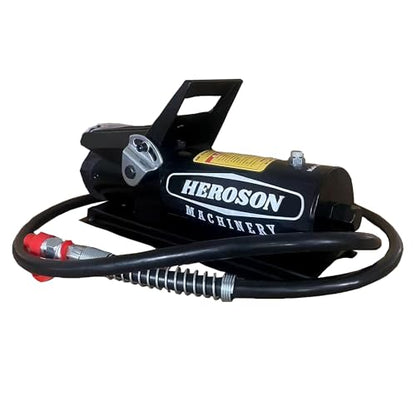 HEROSON 10000 PSI Air Hydraulic Pump, 0.7L Tank, NPT3/8 Oil Outlet NPT1/4 Inlet with Air Line Lubricator - color: black