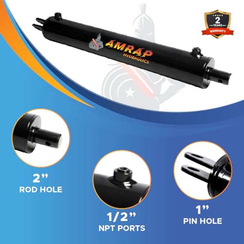 5x30 Hydraulic Log Splitter Cylinder – 5" Bore x 30" Stroke x 2" Rod, Welded Double Acting Cylinder for Wood Splitter, 3500 PSI, 1/2" NPT Ports – Heavy-Duty, Universal Fit for All Major Brands - size: 5X30