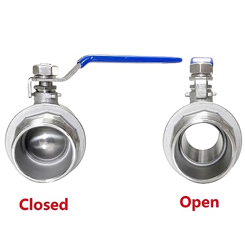 2" Male to Female Thread Full Port Ball Valves NPT 304 Stainless Steel for Water Oil Gas WOG1000 (Pack of 2) - size: 2-pack x 2 Inch