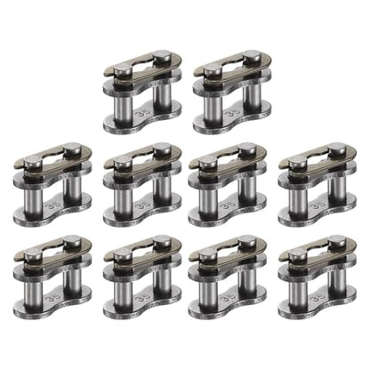 uxcell 10 Pcs #35 Chain Master Connect Links 13mm Pitch, Carbon Steel Roller Chain Connector Links, Master Link Replacement for Bike Bicycle Go Kart - size: #35