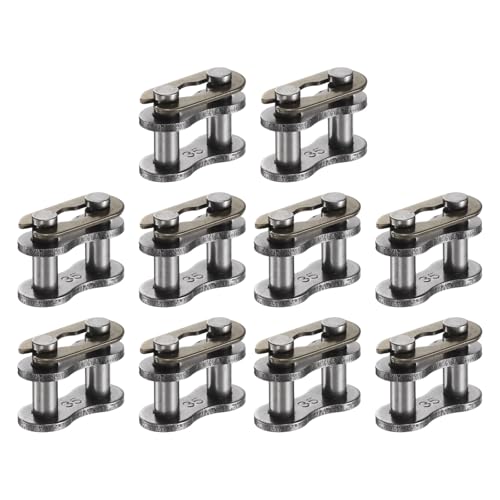 uxcell 10 Pcs #35 Chain Master Connect Links 13mm Pitch, Carbon Steel Roller Chain Connector Links, Master Link Replacement for Bike Bicycle Go Kart - size: #35