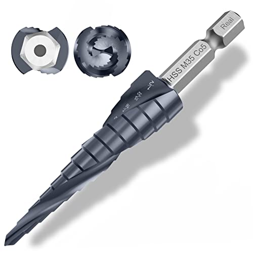 1/8"-1/2" Double Sprial Flute M35 Cobalt Step Drill Bit - size: 1/8"-1/2"(2 Flute)