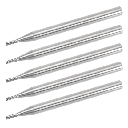 1/16" Ceramic Square End Mill 4 Flute Milling Bits Set for Steel 5pcs - size: 1/16 inch