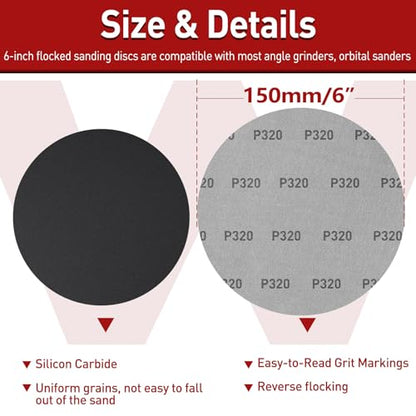 3000 Grit 6 Inch Wet Dry Sanding Discs,50Pcs Hook & Loop Sandpaper - style: 3000 Grit