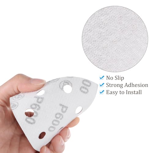 50pcs Mouse Sander Detail Sandpaper 600Grit 3-1/2" Triangle - size: 600 grit
