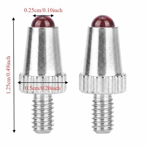 2 Pack Contact Points for Dial Indicators, Ruby Ball Tip, M2.5