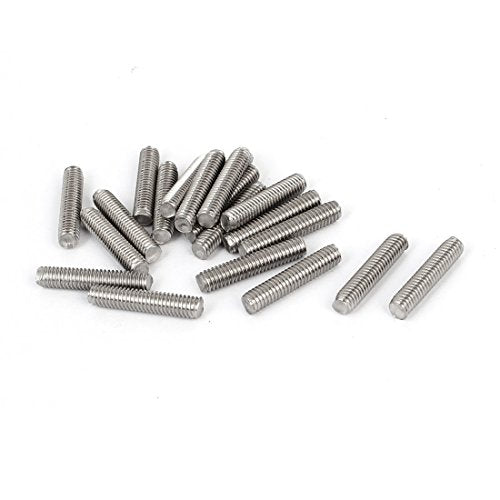 uxcell M4 x 20mm 304 Stainless Steel Fully Threaded Rod Bar Studs Fasteners 20 Pcs - size: M4 x 20mm