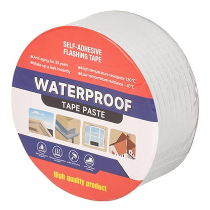 Butyl Waterproof Tape - 2" W x 16.4' L Aluminum Foil Tape with Butyl Rubber Adhesive for Window Caulking, Boat Sealing, Roof Patching - Silver - size: 2" W X 16.4' L