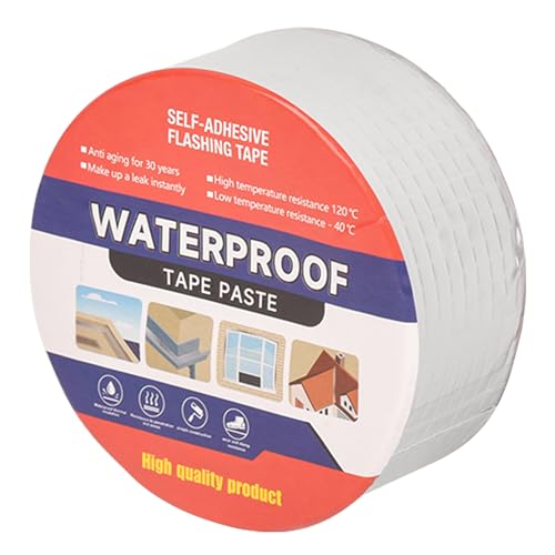 Butyl Waterproof Tape - 2" W x 16.4' L Aluminum Foil Tape with Butyl Rubber Adhesive for Window Caulking, Boat Sealing, Roof Patching - Silver - size: 2" W X 16.4' L