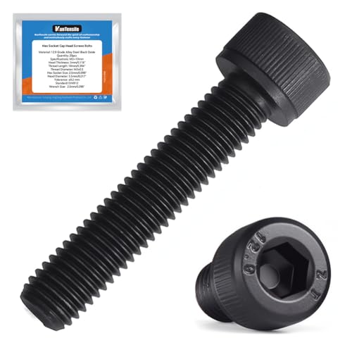 M3 x 20mm Hex Socket Cap Head Screws Bolts, 200pcs Grade12.9 Machine Screws - size: M3x20mm