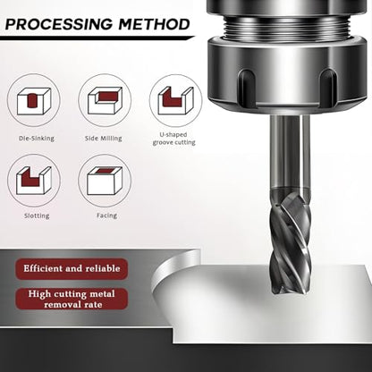 1/2 Carbide End Mill-Carbide CNC Endmill for Hardened Steel Carbon Steel - size: 1/2in (1pc)
