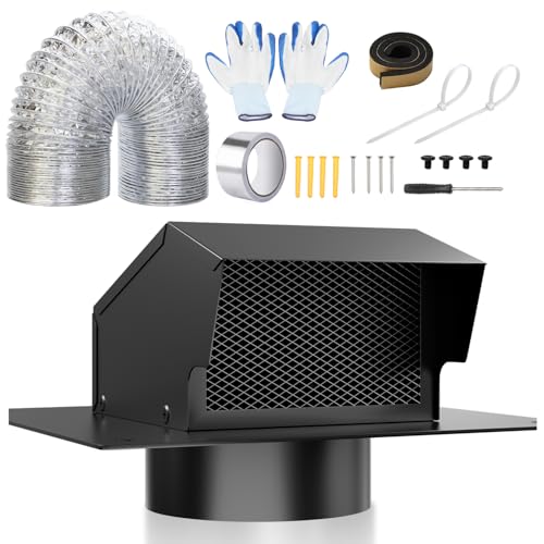 6 Inch Roof Vent Cap Kit with Damper, Stainless Steel