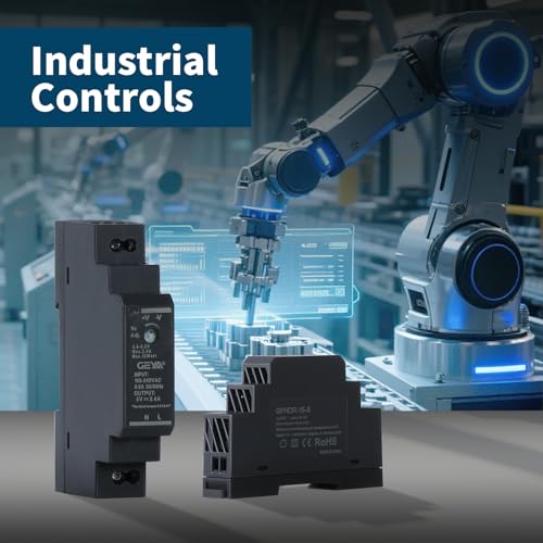 Ultra Slim Step-Shape 1SU DIN Rail Power Supply, 5V 2.4A 12W GPHDR-15-5 for Industrial Automation, Communication Base Stations, Data Centers and Medical Equipment - size: 12W-5VDC-2.4A