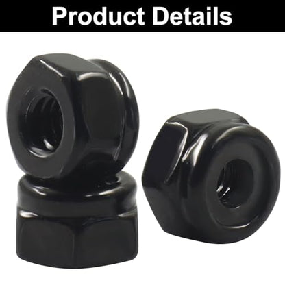 50 Pack #8-32 Nylon Insert Hex Lock Nuts - size: #8-32