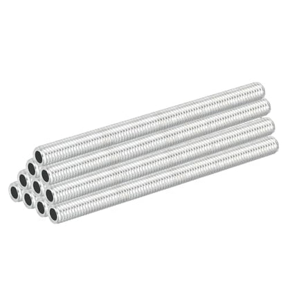 PATIKIL M8 Thread Carbon Steel Lamp Pipe, 10 Set 90 mm/3.54" Hollow Tube Thread Adapter Fasteners Hardware for Lamp Lights Chandelier Ceiling Light DIY, White Zinc Plating - size: M8x90mm
