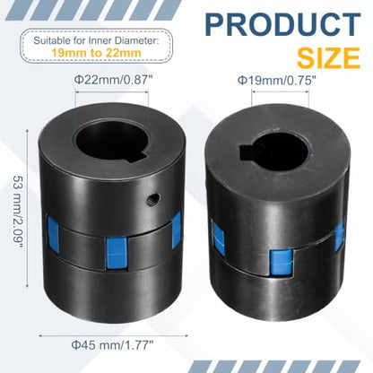 MECCANIXITY L075 Flexible Shaft Coupling 3/4" to 7/8" Bore Coupler Set - size: 3/4" to 7/8" Bore