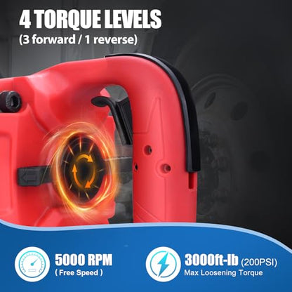 1 Inch Air Impact Wrench, Up to 3000ft-lbs Torque, 5000RPM 1'' Impact Gun - size: 1 Inch | 3000 ft-lbs w/6" Extended Anvil