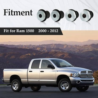 FUSCH 4PCS Steering Rack and Pinion Mount Bushing Compatible with 2000-2012 Dodge Ram 1500 Replace #: 52106728AC 52113031AD