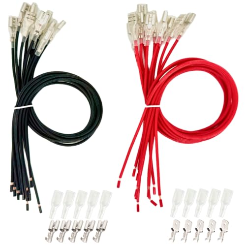 Speaker Wire Connector Kit 20PCS 18AWG Pre-Crimped Female Spade Wire - size: 6.3mm