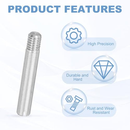 PATIKIL M4 x 25mm Slotted Cylindrical Pin, 15 Pcs 304 Stainless Steel Dowel External Thread Slotted Pin Screw for Home Furniture Cabinet Improvement, Silver Tone - size: M4 x 25mm