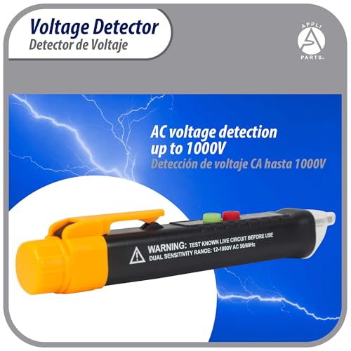 Appli Parts APET-TE1 Non Contact AC Voltage Tester Pen with LED Flashlight and Buzzer Alarm, for Live and Neutral Wire Detection in AC 12-1000V Circuits