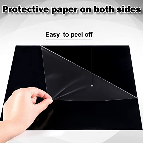 Outus 2 Pcs 12 x 12 Inch Black Acrylic Sheet 1/16 Inch Thick - color: Black