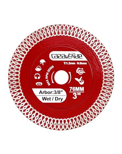 Casaverde 2 Pcs of 3"/76mm Diamond Blade with 3/8" Arbor for Cutting Ceramic Tile,Stone Tile - size: 3 inch [S] (2 pc)
