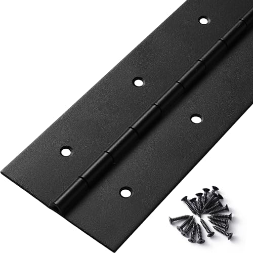 Heavy Duty Piano Hinge 20 Inch x 3 Inch Width, True 0.060'' Thick Stainless Steel Black Piano Hinge for Heavy Duty Cabinet, Door, Toolbox, Wooden Box, Metal Plate, Furniture, Industrial Project - size: 20 Inch