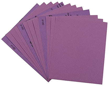 Sandpaper 180 Grit, Wet Dry Sanding Sheets 9 x 11 Inch, Advanced White Fused Alumina Abrasive Sander Paper for Wood Furniture Finishing, Metal Sanding, Automotive Polishing,12-Sheets - style: 180 Grit