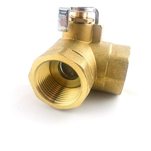 QWORK Series 3-Way (L-Port) Ball Valve, Lever Handle, NPT Female (1/2") Made of Forged Brass - size: DN15
