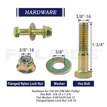 2 Pack 753-08171 756-04129B Idler Pulley for Cub Cadet 50" RZT 50 - color: M2 2x756-04129B Yellow