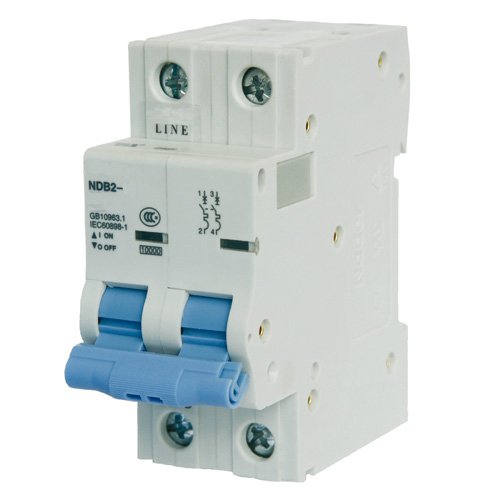ASI AC Miniature Circuit Breaker - 2 Pole DIN Rail Mount 16 Amp 480 Volt Unit with Shock-Proof Terminations, Trip Curve C, L1, L2 and Neutral Single-Phase Circuits - size: 16 Amp