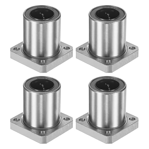 PATIKIL LMK20UU Linear Ball Bearings 20mm Bore Dia 32mm OD 42mm Long 5.5mm Hole, 4Pcs Round Flange Linear Motion Bushing Double Side Rubber Sealed Rod Liner Shaft for Machine 3D Printer - size: 20mm
