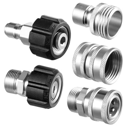 Twinkle Star Pressure Washer Adapter Set, Stainless Steel, 9 Sets - color: Stainless Steel, size: 9 Sets