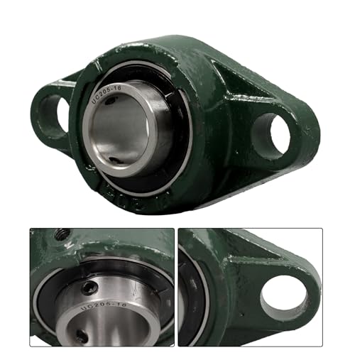 Self-Aligning Flange Mount Pillow Block Bearing - 1 Inch Bore, Bearing Steel, UCFL205-16 4 Pack