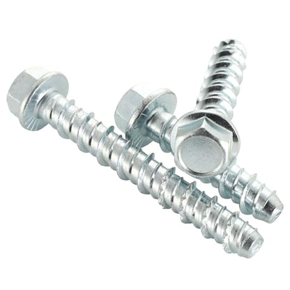 3/8" x 4" Concrete Screws, Zinc Plated Large Diameter Concrete Screw for Anchoring to Masonry, Concrete, Brick or Block, 25 PCS (Including One Socket Wrench) - size: 3/8" x 4"