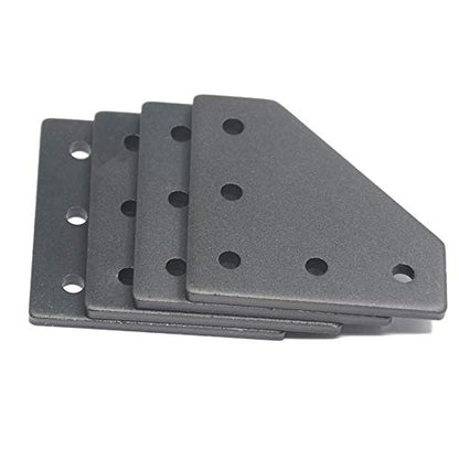 Iverntech 4Pcs Black Connector L Shape Corner Bracket Outside Joint Board Plate with 20Pcs M5 T-Nuts+20Pcs M5 Screws+1Pcs Wrench for Standard 6mm Slot 2020 Series Aluminum Extrusion Profile - size: 2020 4 Pcs L
