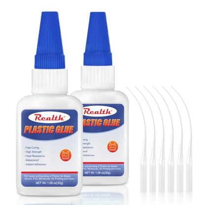 Super Glue for Plastic Repairs 30g×2 Pack – Strong Acrylic Glue for Plastic 3D Print, Legos, PLA, Car, ABS, PVC - size: 60g, style: Plastic Glue